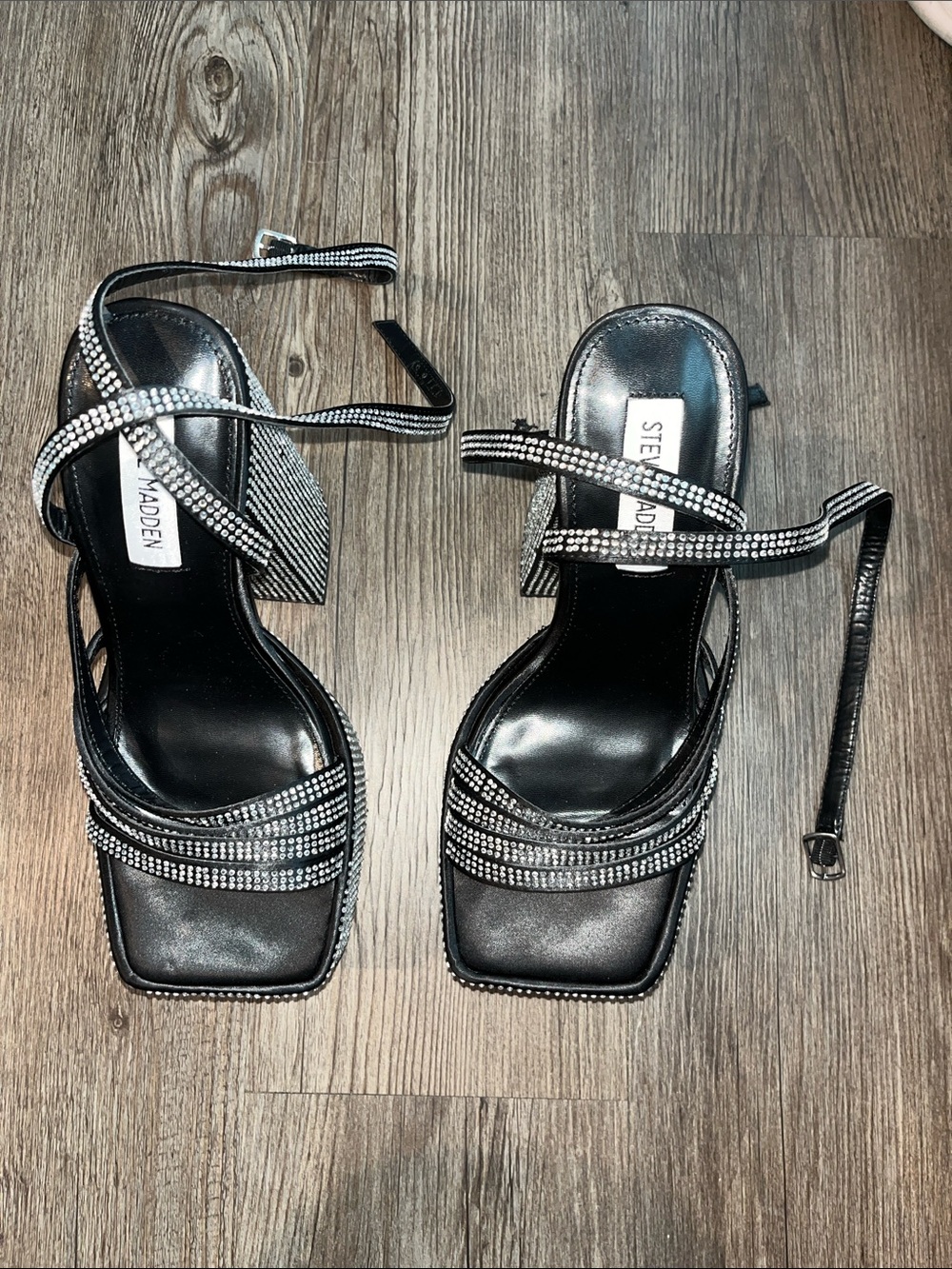 STEVE MADDEN Rhinestone-Ankle Strap Heels
